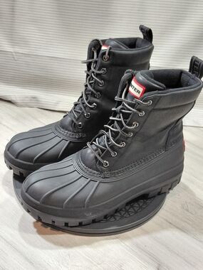 NEW Hunter Men Southall Black Waterproof Insulated Lace-Up Winter Boots SIZE 12M